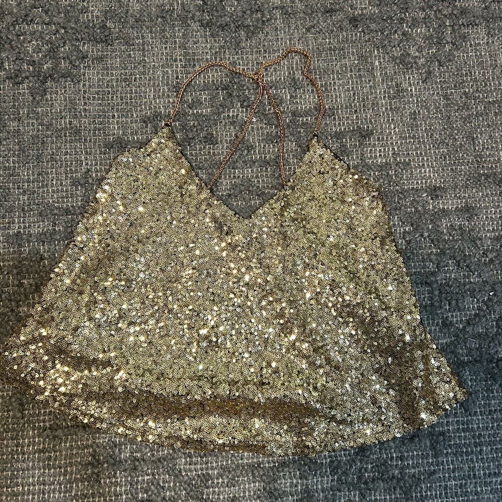 Gold Sequin Women's Top